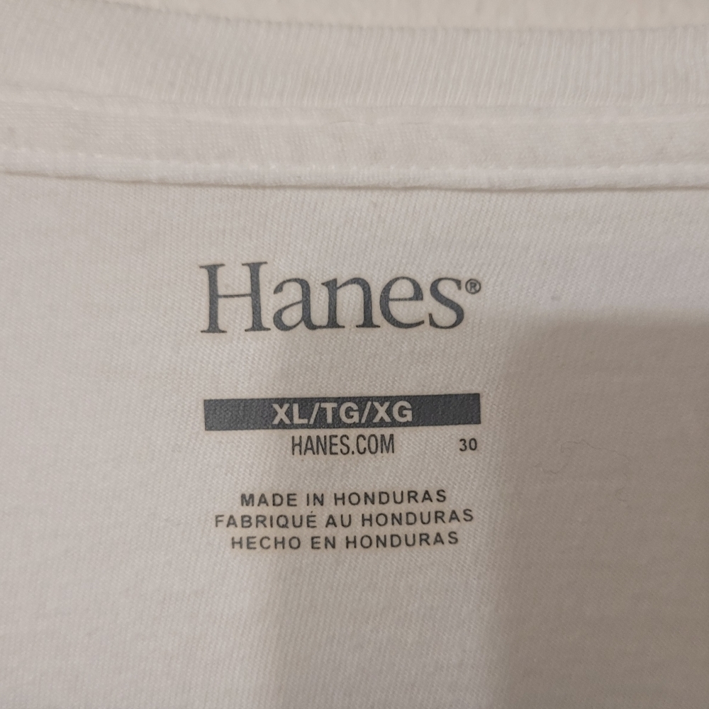 Hanes Abe Lincoln 'Murica Short- Sleeve Graphic Tee Size XL White - Picture 3 of 3